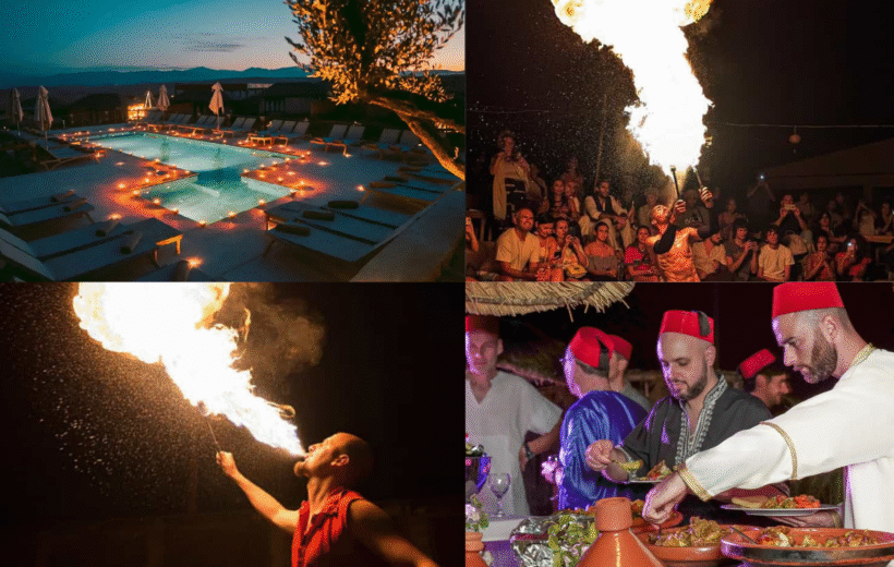 Expérience VIP : Dîner Raffiné & Accès Piscine au Désert d’Agafay